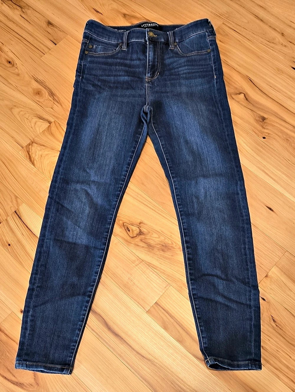 Liverpool The High-Rise Ankle Skinny Jeans in Blue 4/27